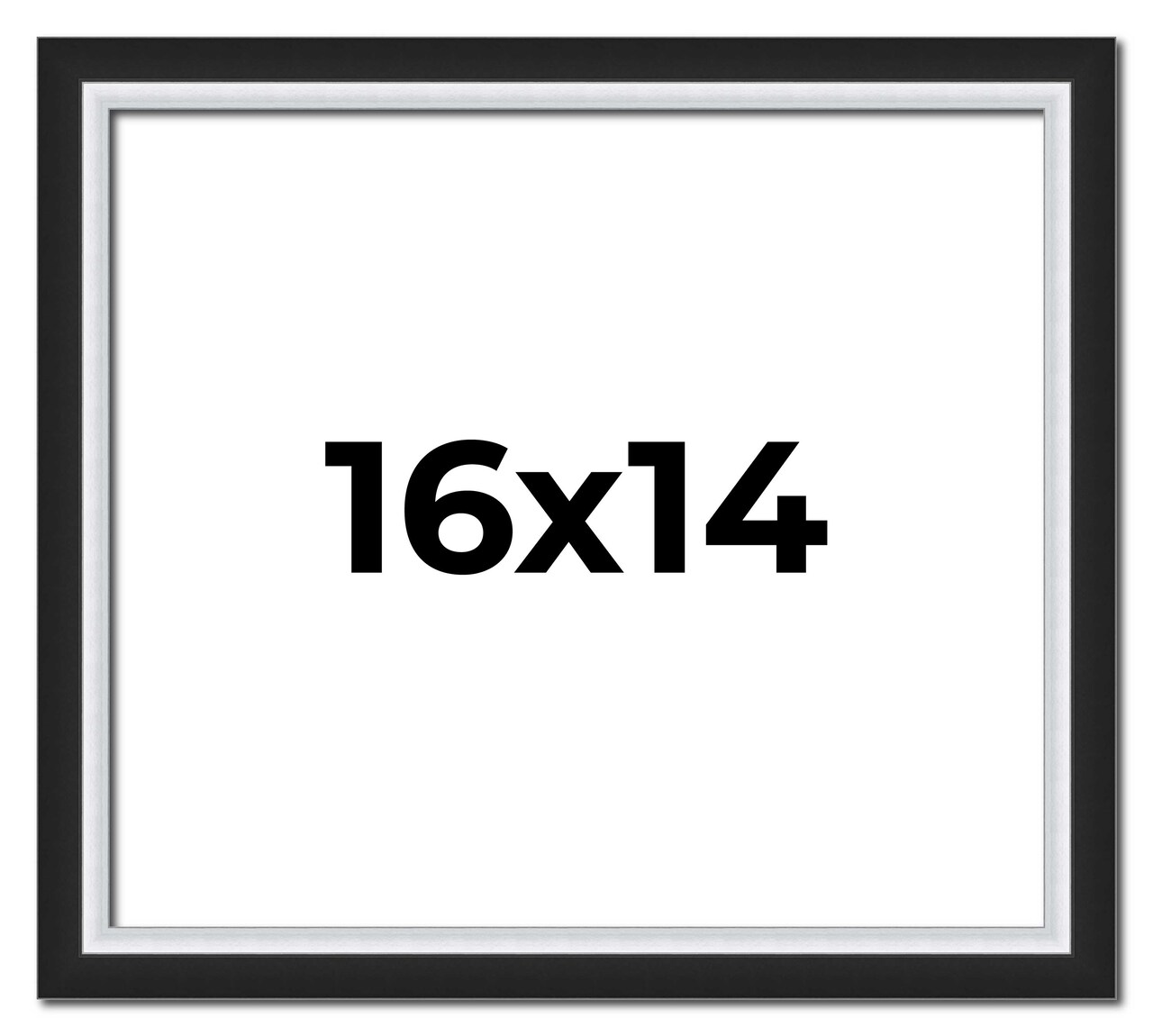 14x16 Flat Picture Frame with UV-Resistant Acrylic & Acid Free Backing, Available in 4 Finishes - Black, Brown, Gold, and Silver